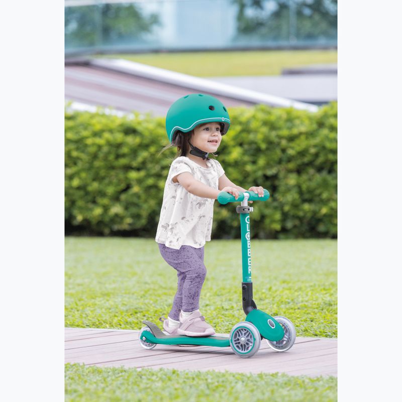 Globber Junior Triciclo pieghevole con luci per bambini verde smeraldo scuro 9