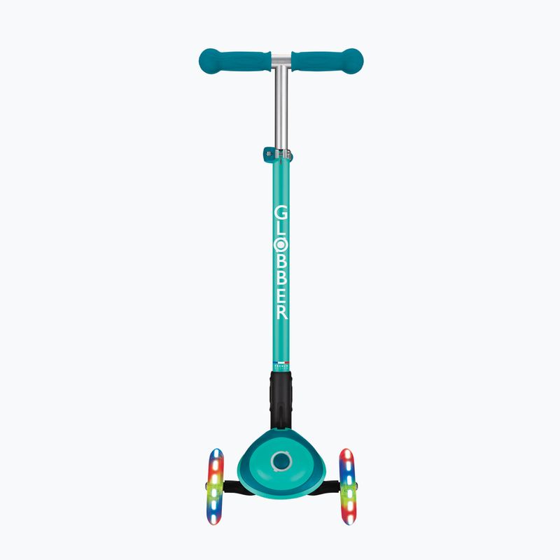 Globber Primo Pieghevole Plus Lights triciclo scooter per bambini verde smeraldo scuro 4