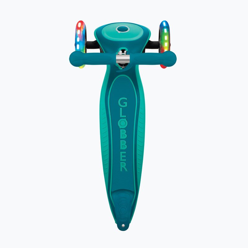Globber Primo Pieghevole Plus Lights triciclo scooter per bambini verde smeraldo scuro 5