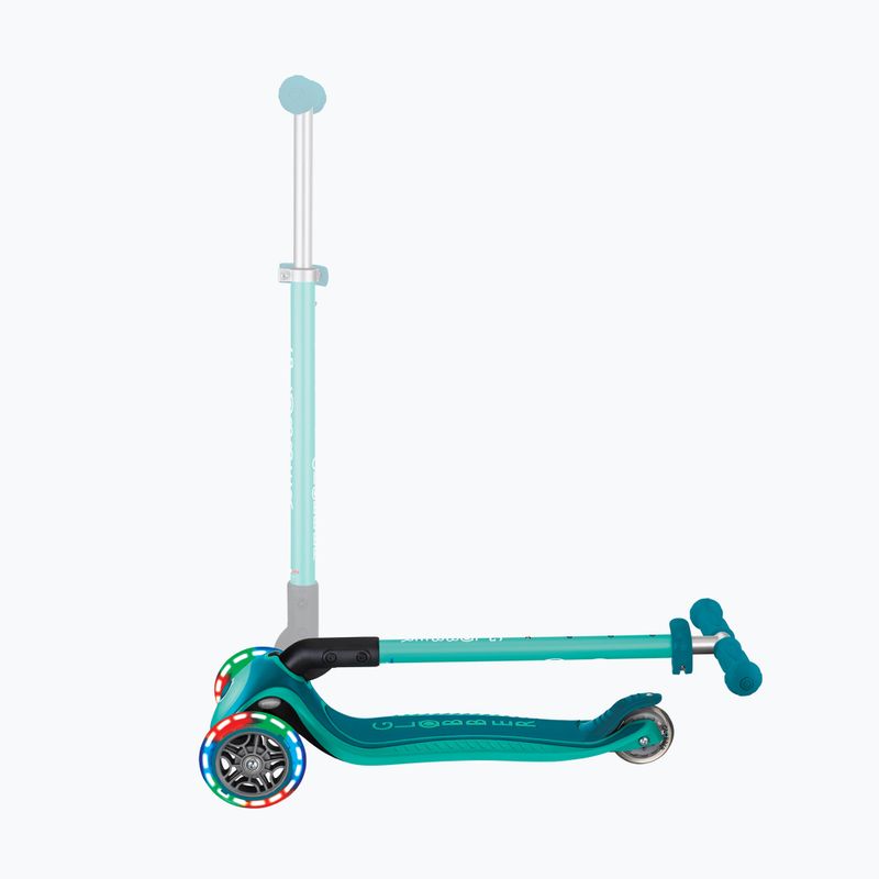 Globber Primo Pieghevole Plus Lights triciclo scooter per bambini verde smeraldo scuro 6