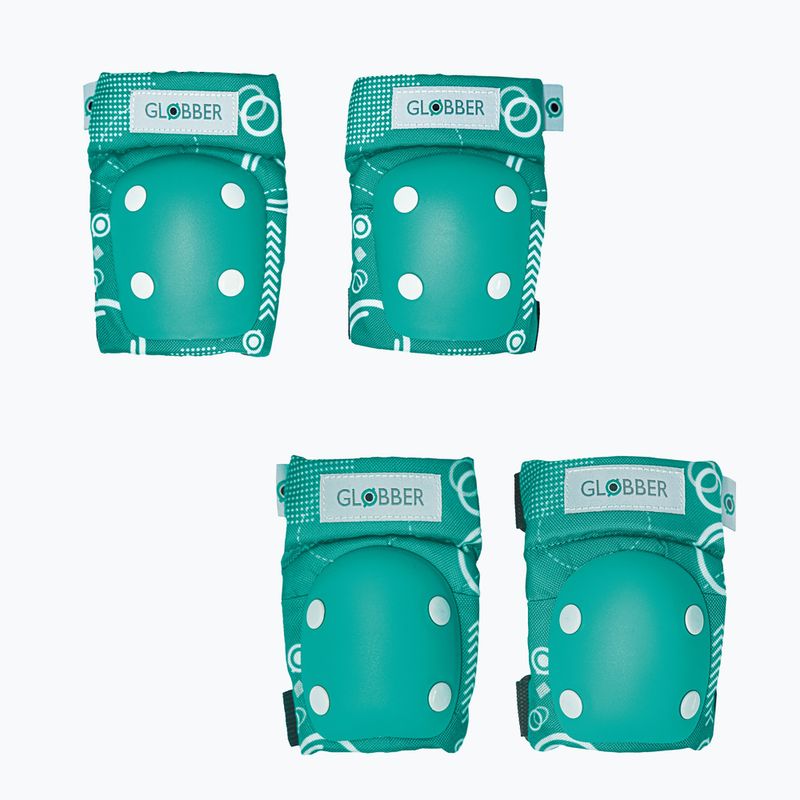 Globber Set di protezioni per bambini verde smeraldo/forme