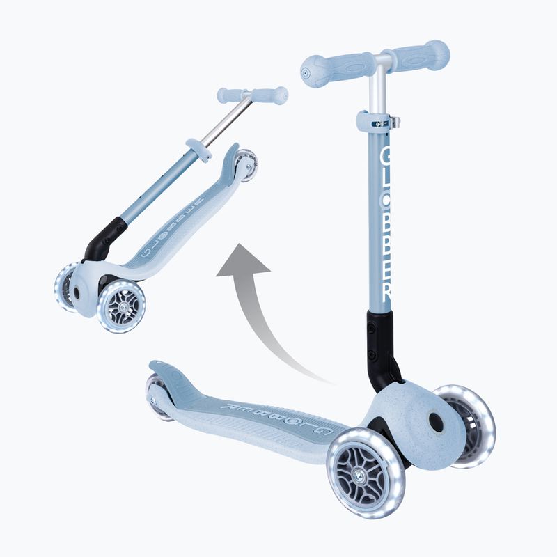 Globber Junior pieghevole luci Eco mirtillo triciclo scooter bambini 5