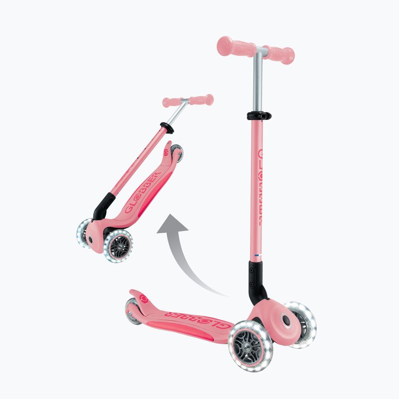 Globber Primo pieghevole Plus Lights triciclo per bambini rosa pastello 6