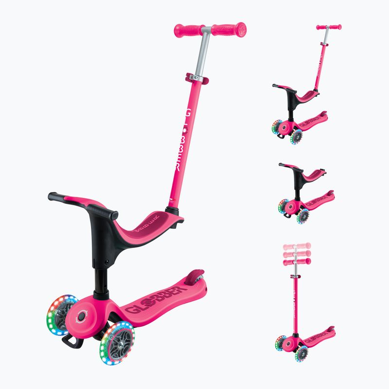Globber Go.Up Sporty Lights triciclo scooter per bambini fucsia