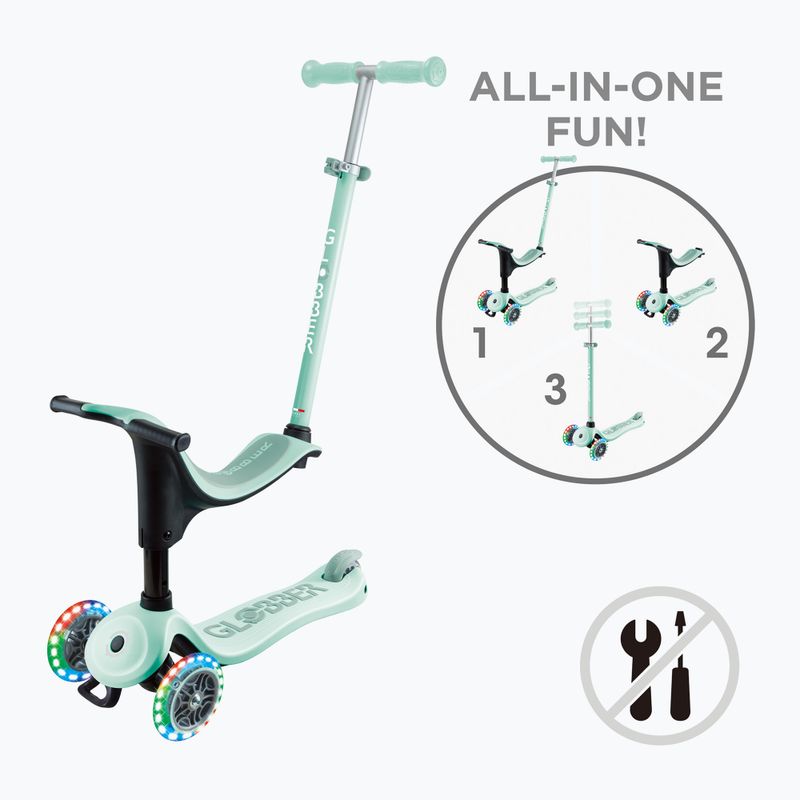 Globber Go.Up Sporty Lights scooter triciclo per bambini alla menta 13