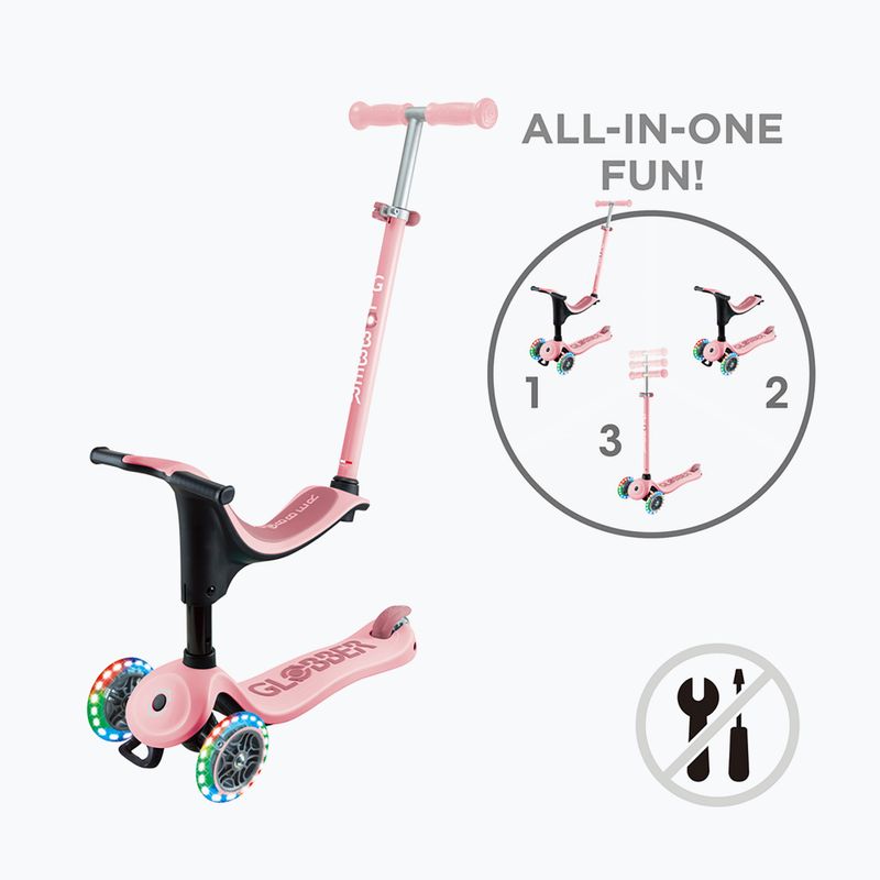 Triciclo per bambini Globber Go.Up Sporty Lights rosa pastello 15