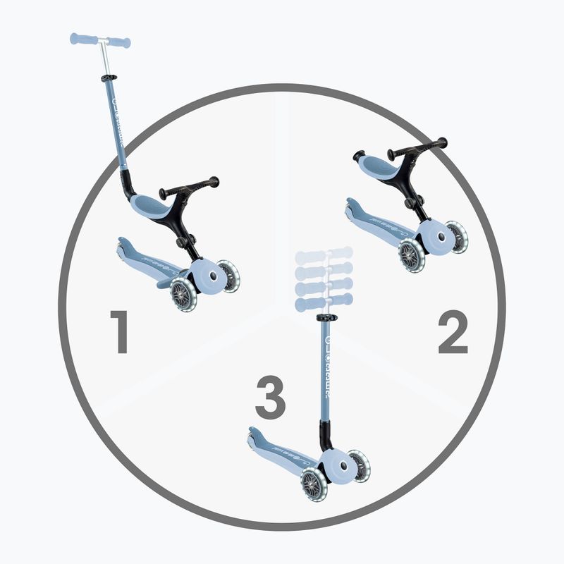 Monopattino a tre ruote per bambini Globber Go.Up Active Ecologic Lights blueberry 2