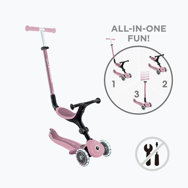Monopattino a tre ruote per bambini Globber Go.Up Active Ecologic Lights berry 2