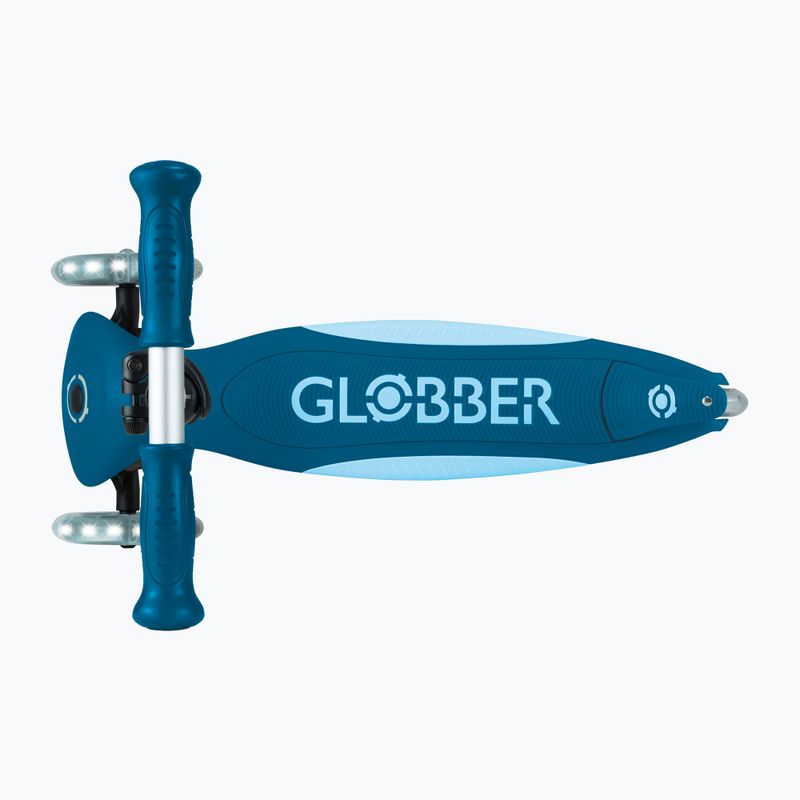 Globber Primo pieghevole Plus Lights triciclo scooter blu benzina per bambini 5