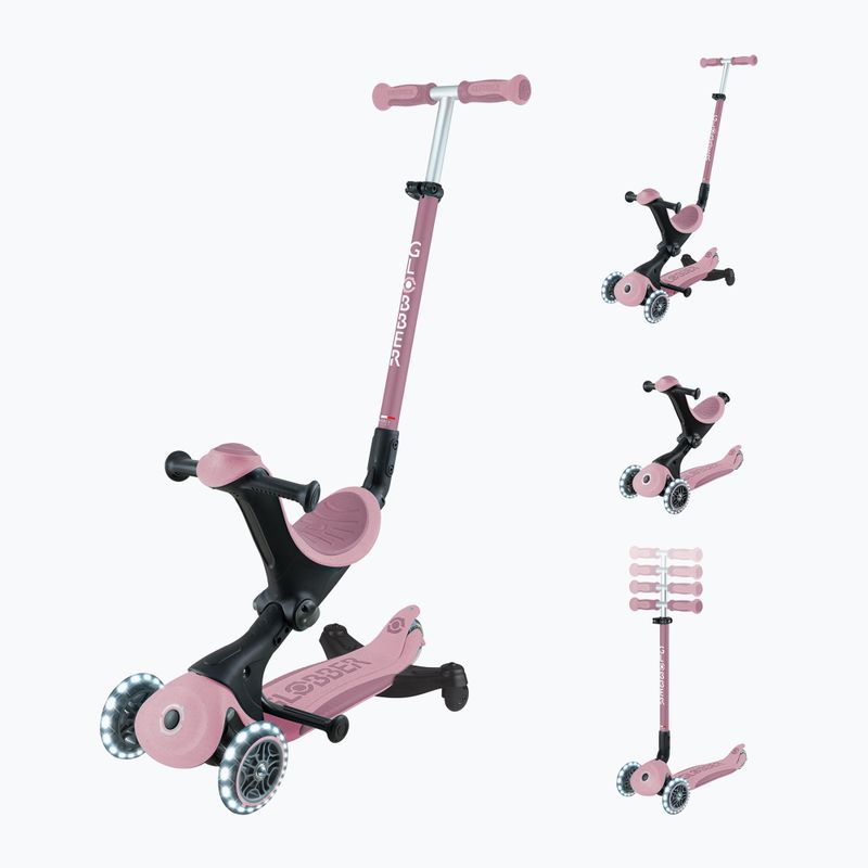 Globber Go.Up Deluxe Lights Ecologic 360 berry monopattino triciclo per bambini
