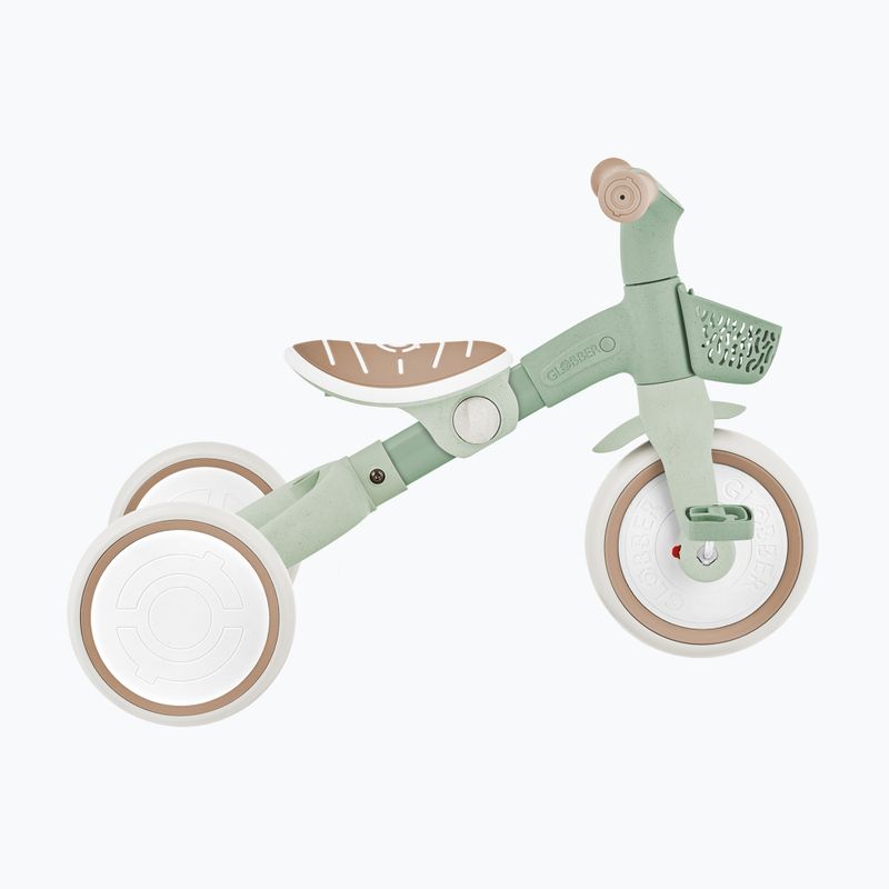 Bicicletta senza pedali a tre ruote con maniglione di guida Globber Learning Trike 2w1 Plus Ecologic pistachio 3