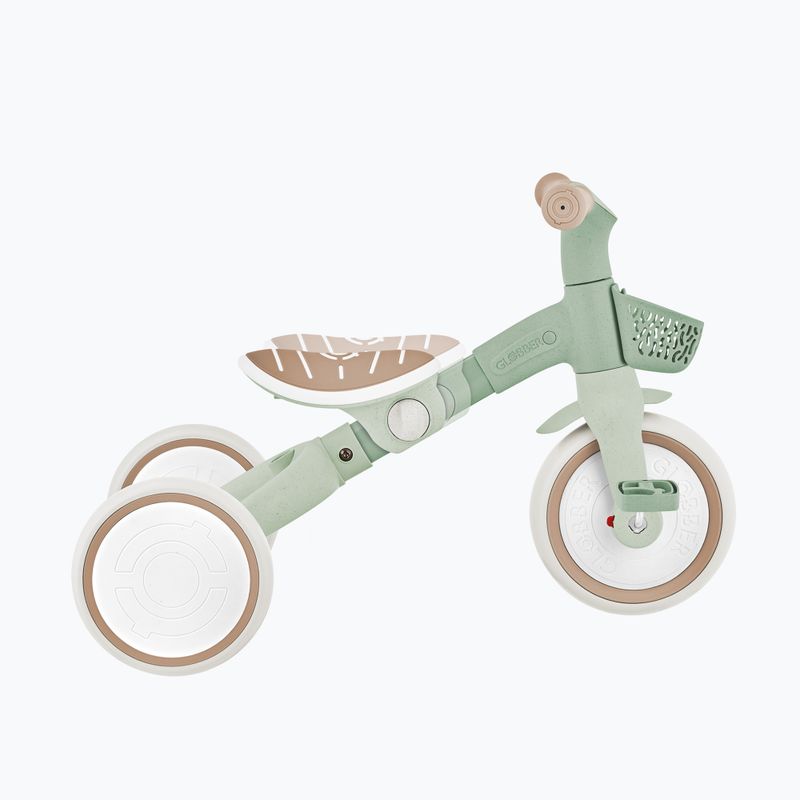 Bicicletta senza pedali a tre ruote con maniglione di guida Globber Learning Trike 2w1 Plus Ecologic pistachio 14