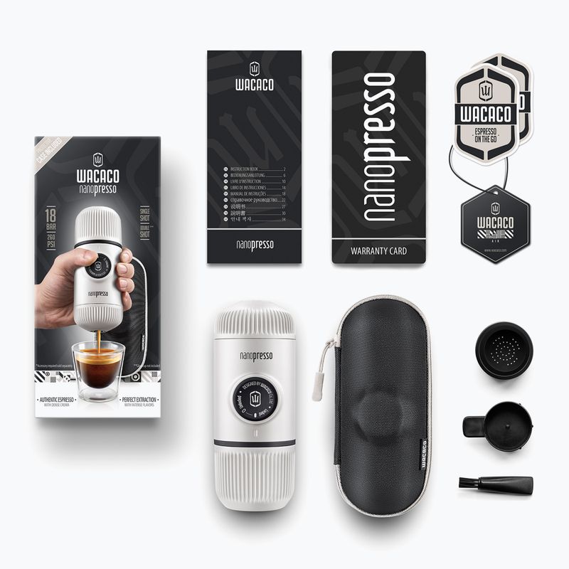 Macchina da caffè portatile Wacaco Nanopresso 80 ml + valigetta chill bianca 2