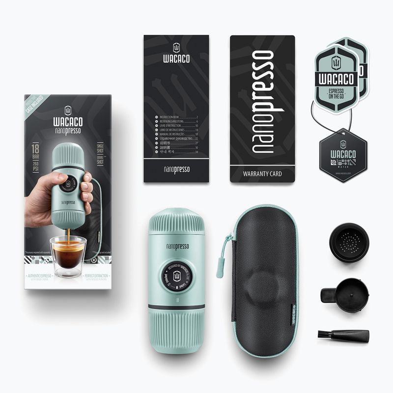Macchina da caffè portatile Wacaco Nanopresso 80 ml + custodia blu artico 2