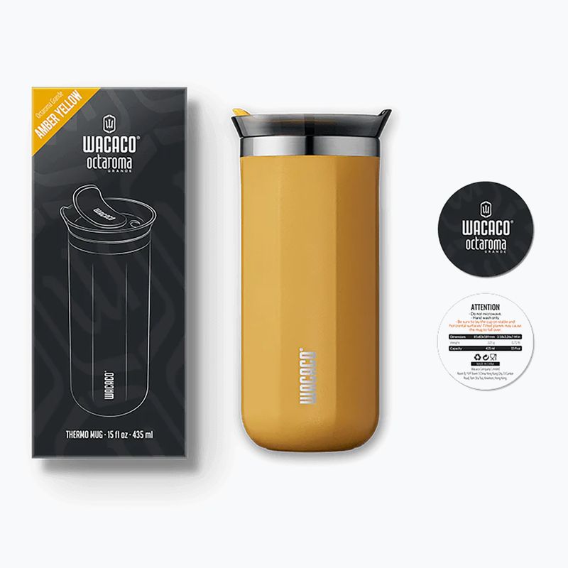 WACACO Octaroma Grande tazza termica 435 ml giallo ambra 2