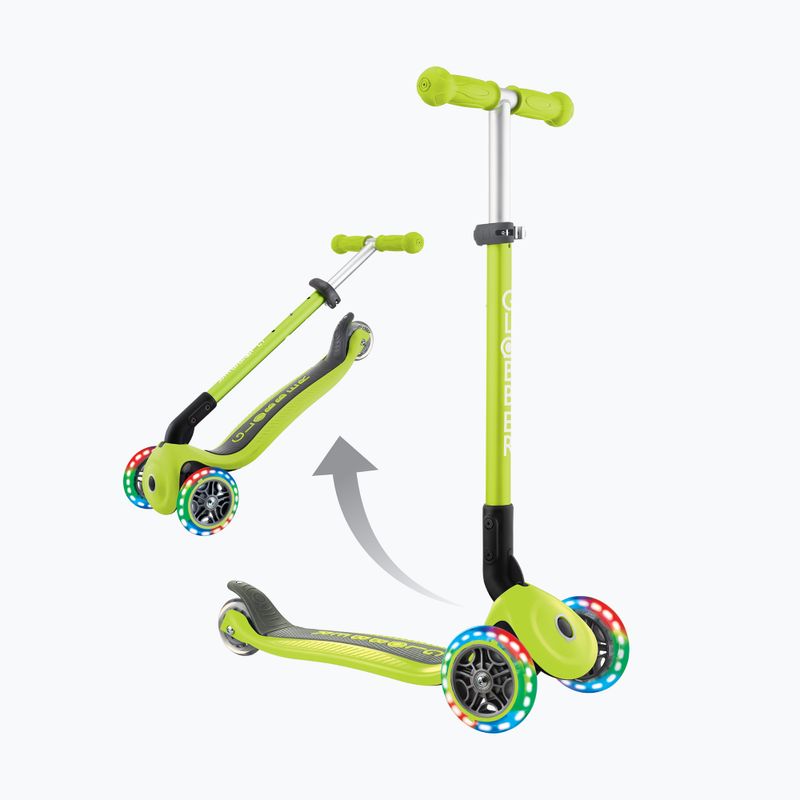 Globber Primo Lights pieghevole triciclo per bambini verde lime 6