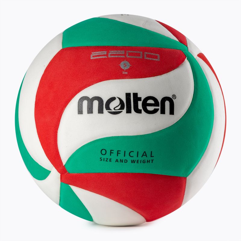 Pallavolo Molten V5M2200 bianco/rosso/verde misura 5 2