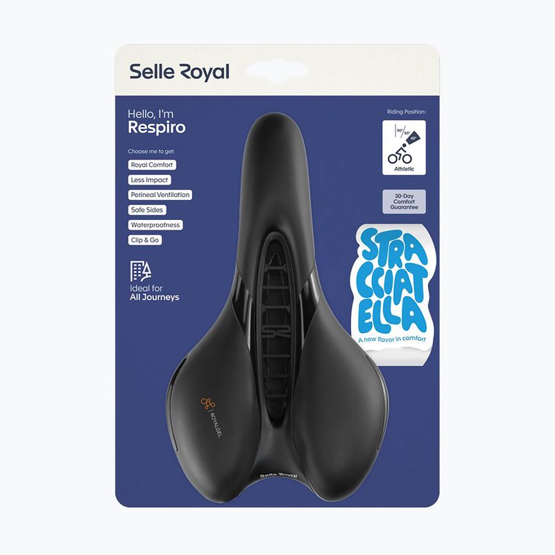 Sella per bici Selle Royal Respiro Soft Athletic Straciatella 45St. black 8