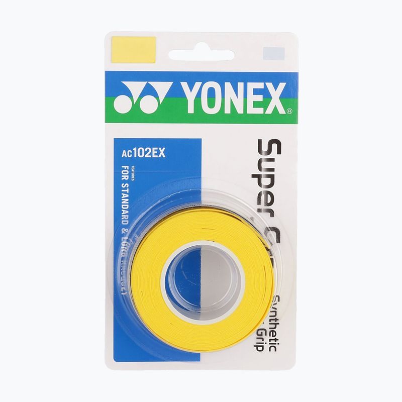 Fasce per racchette da badminton YONEX AC 102 EX 3 pz. giallo