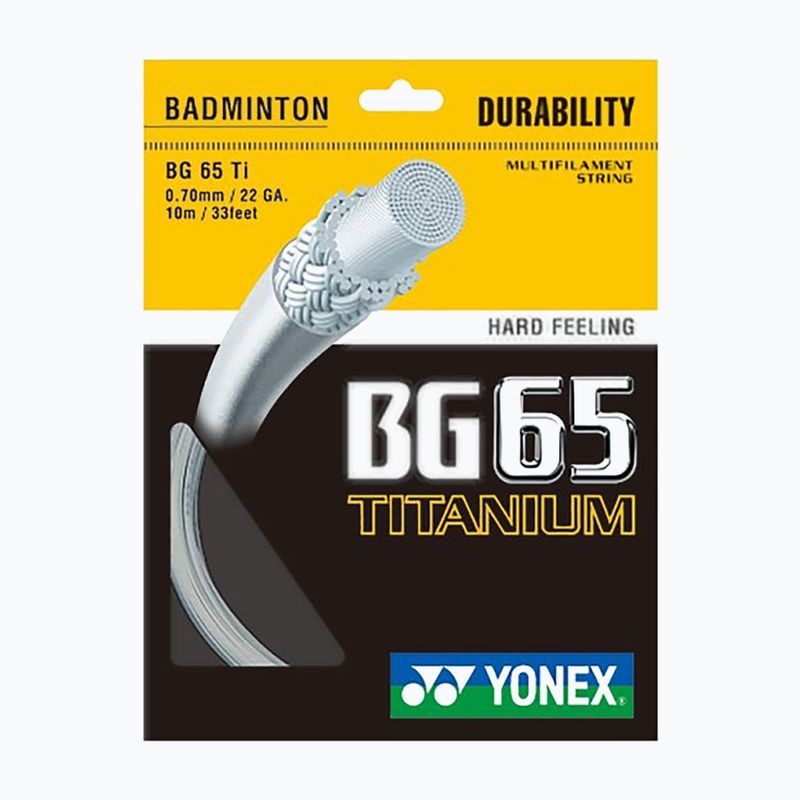 Corda da badminton YONEX BG 65 Ti Set 10 m bianco