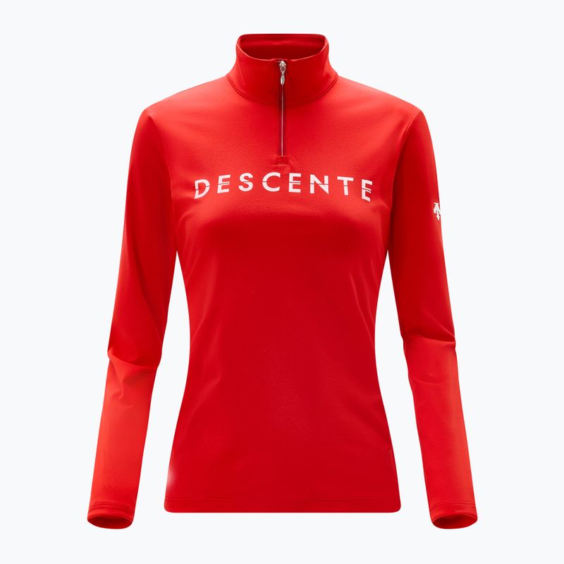 Felpa donna Descente Chest Logo T-Neck rosso elettrico