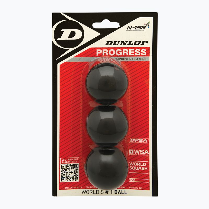 Palline da squash Dunlop Progress red dot 3 pz.