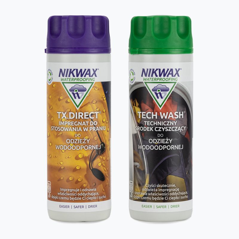 Nikwax Tech Wash + TX-Direct 2 x 300 ml Kit impermeabilizzazione abbigliamento