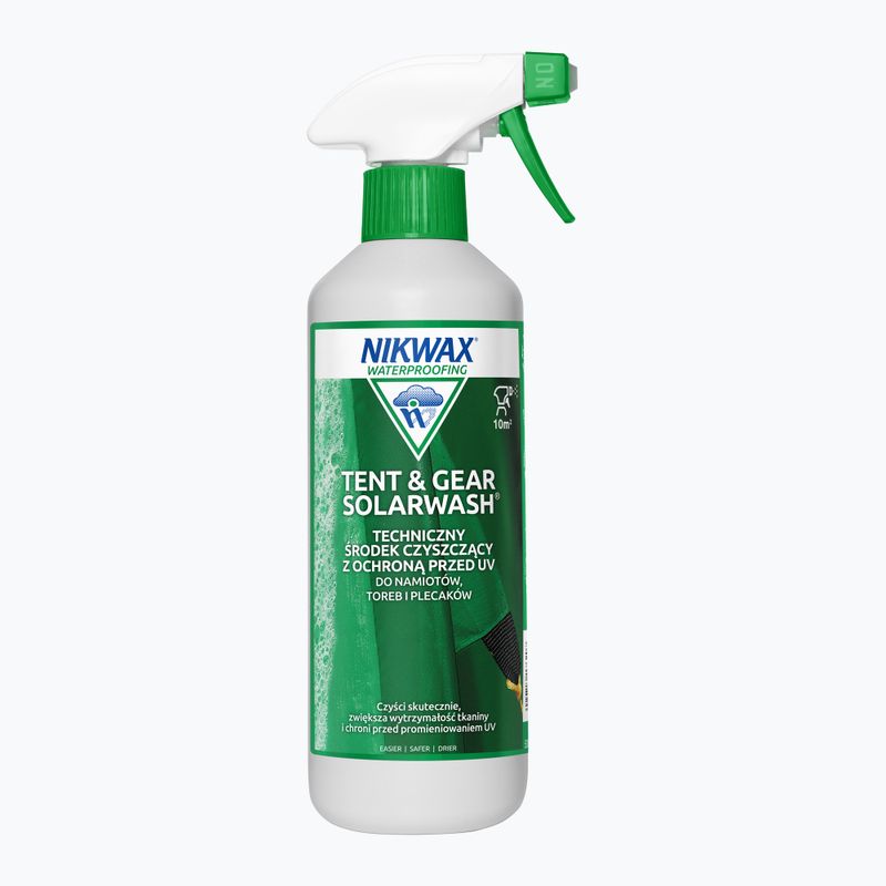 Nikwax Tent & Gear SolarWash / SolarProof Spray-On 2 x 500 ml Kit per la pulizia e l'impermeabilizzazione di tende e attrezzature con protezione UV 4
