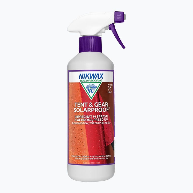 Nikwax Tent & Gear SolarWash / SolarProof Spray-On 2 x 500 ml Kit per la pulizia e l'impermeabilizzazione di tende e attrezzature con protezione UV 5