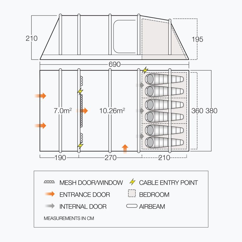 Tenda da campeggio per 6 persone Vango Azura II Air 600XL 2