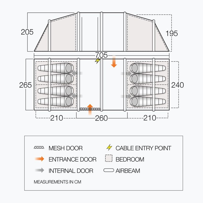 Tenda da campeggio per 8 persone Vango Longleat II Air 800XL 2