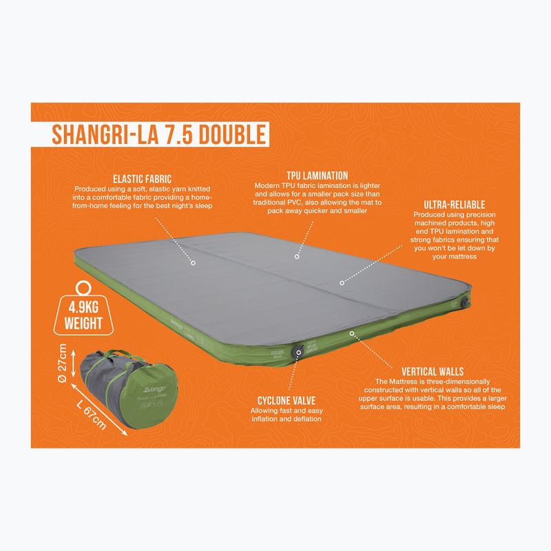 Tappeto autogonfiabile Vango Shangri-La II 7,5 cm double cloud grigio/verde 8