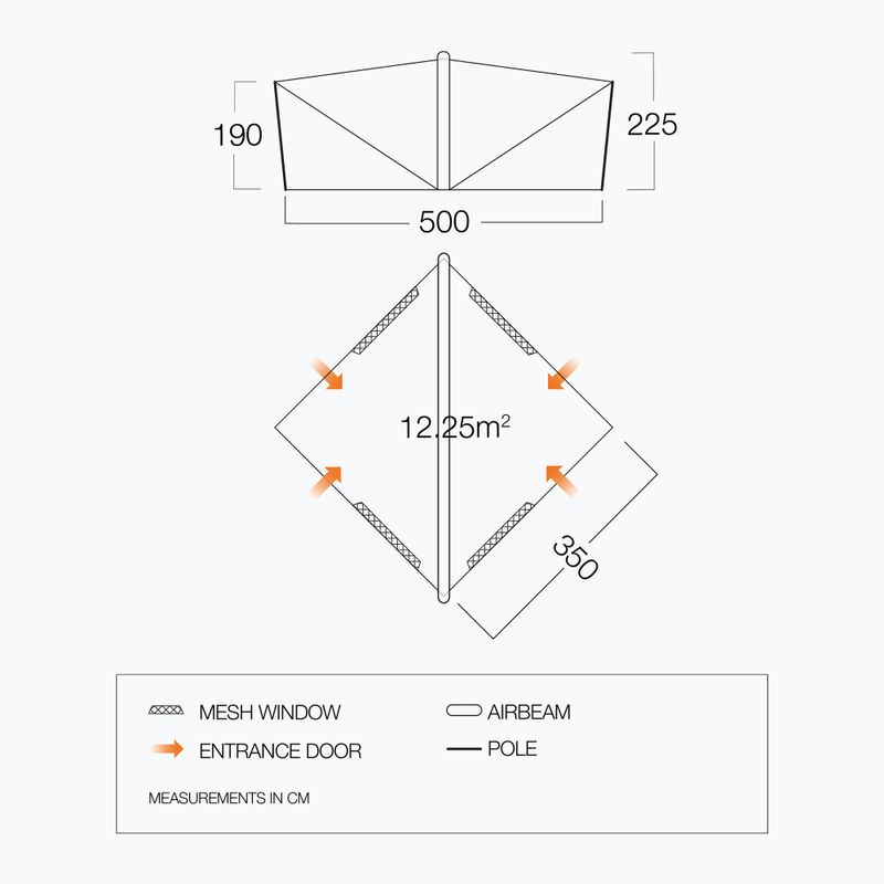 Vango Trigon AirHub tenda rifugio blu marocchino 6