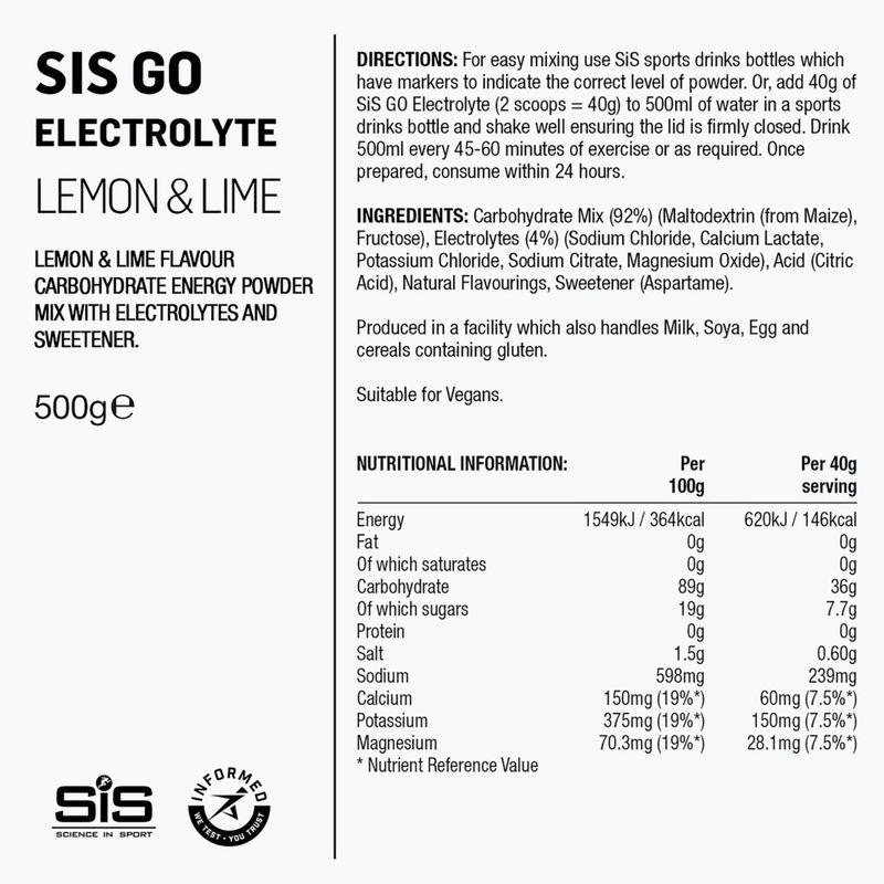 Bevanda isotonica in polvere Science in Sport GO Electrolyte 500 g lime/lemon 2