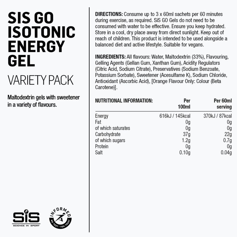 Gel isotonico Science in Sport GO Isotonic Energy 7 x 60 ml apple/limlem/blkcurnt/troal/pnkgrape/orang/pinple 2