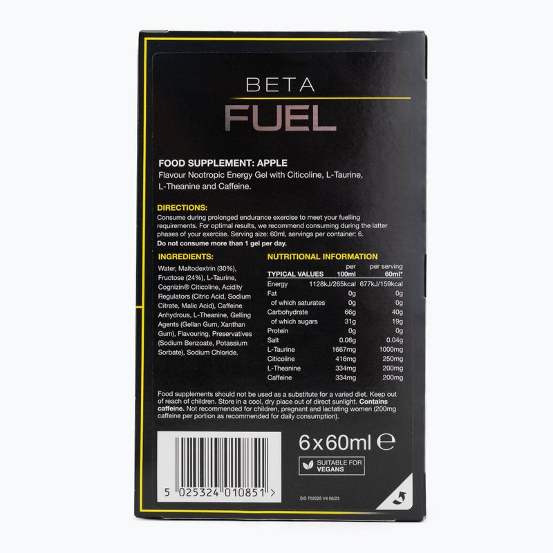 Confezione di gel energetici Science in Sport Beta Fuel Energy + Nootropics 6 x 60 ml apple 2