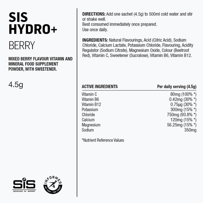 Bevanda isotonica in polvere Science in Sport GO Hydro+ 6 x 4,5 g berry 2