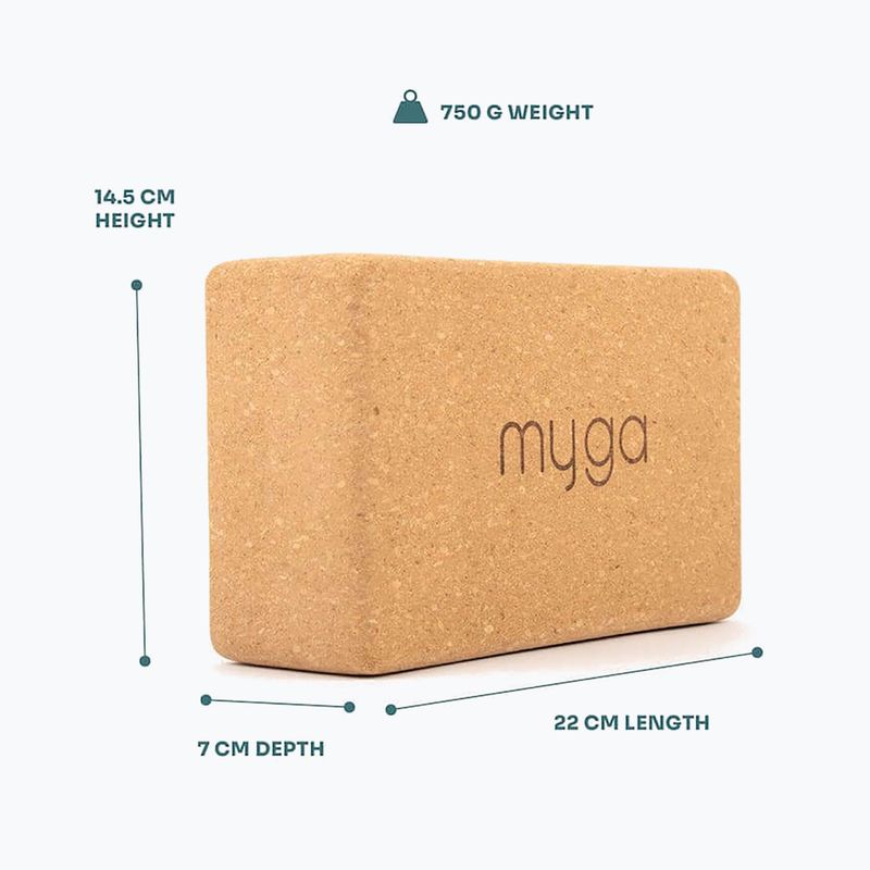 Blocco per yoga Myga Cork Block 2 pcs. brown 7