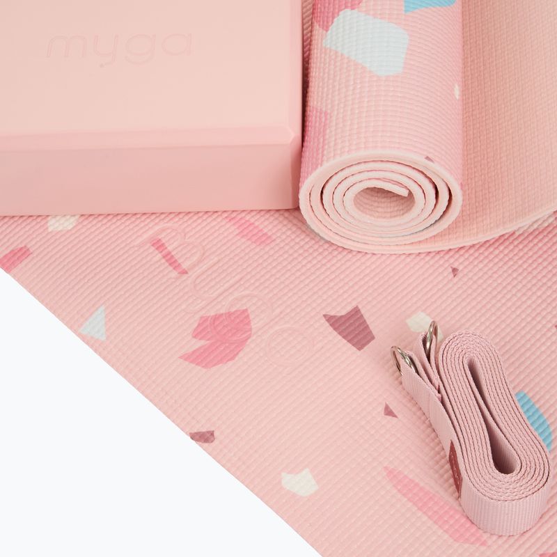 Set yoga Myga Terrazzo Yoga Set mat + block + strap purple 9