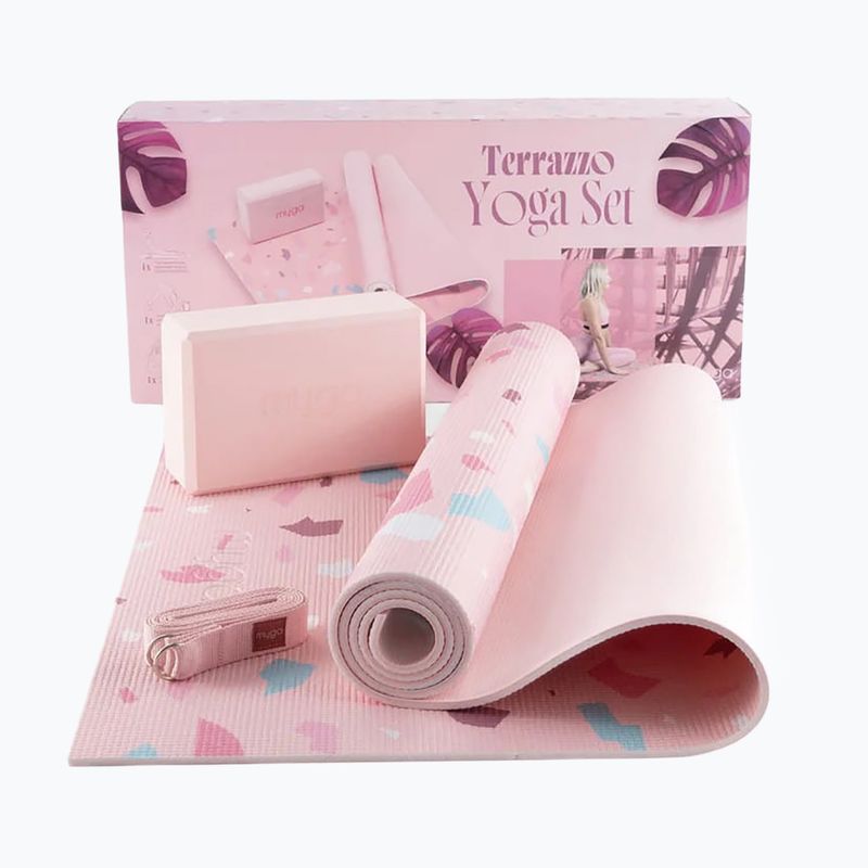 Set yoga Myga Terrazzo Yoga Set mat + block + strap purple 11