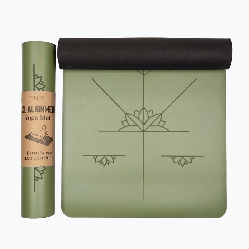 Tappetino da yoga Myga Alignment XL 6 mm green 5