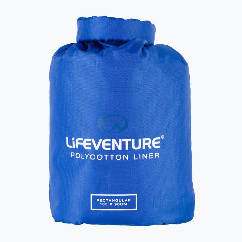 Fodera per sacco a pelo Lifeventure in policotone rettangolare blu 3