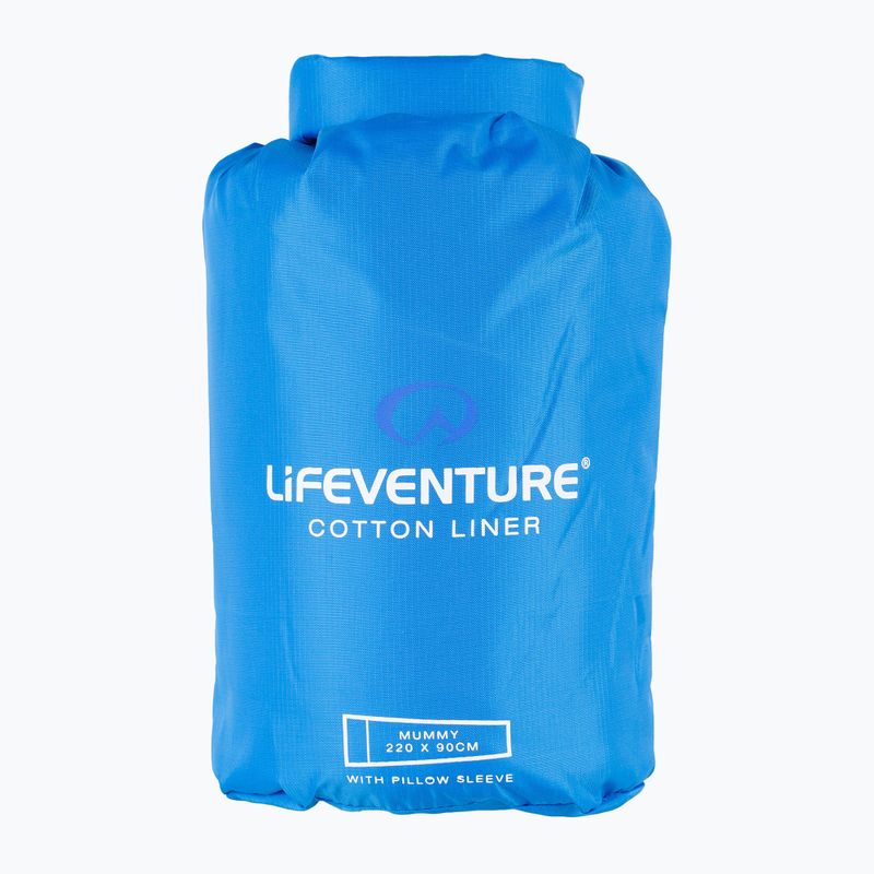 Lifeventure Fodera per sacco a pelo in cotone Mummy blu 5