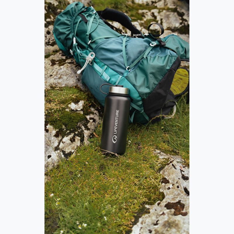 Lifeventure Borraccia in acciaio inox 1000 ml bottiglia termica nera 3