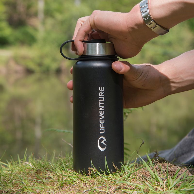 Lifeventure Borraccia in acciaio inox 1000 ml bottiglia termica nera 4