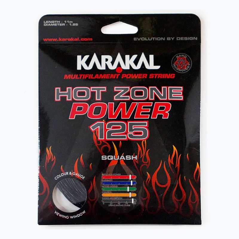 Corda da squash Karakal Hot Zone Power 125 11 m nero