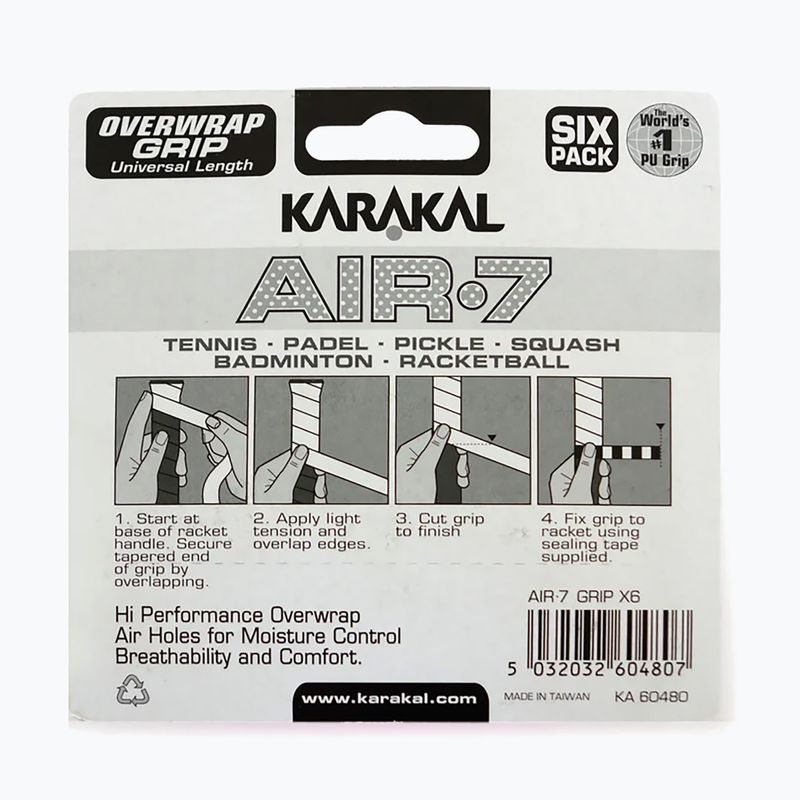 Fasce per squash Karakal Air 7 Overwrap Grip 6 pack blue 2