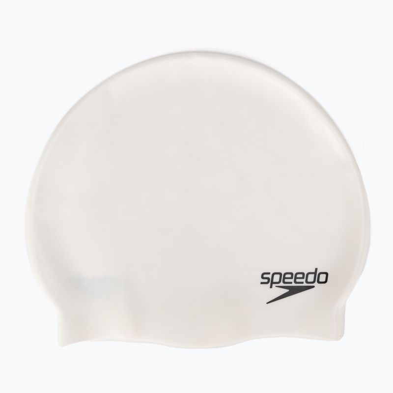 Cuffia Speedo Plain Flat in silicone bianco