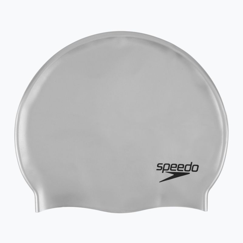 Speedo Plain Flat Cuffia in silicone argento