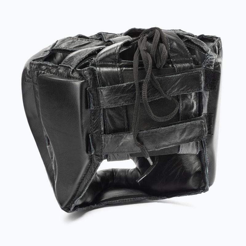 Casco da boxe in pelle Everlast da uomo con protezione guance e mento nero 350 BLK - S/M 4